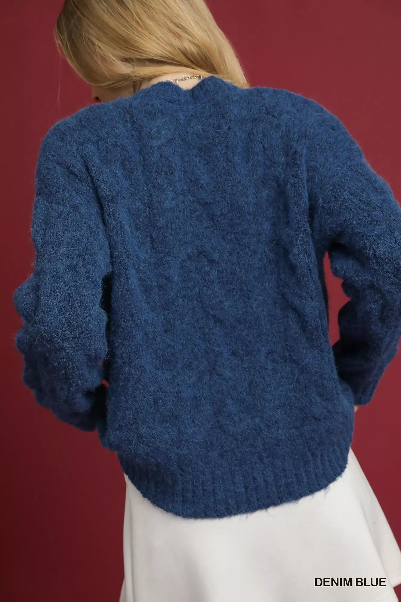 Umgee Cable Knit Cozy Sweater - Image 3