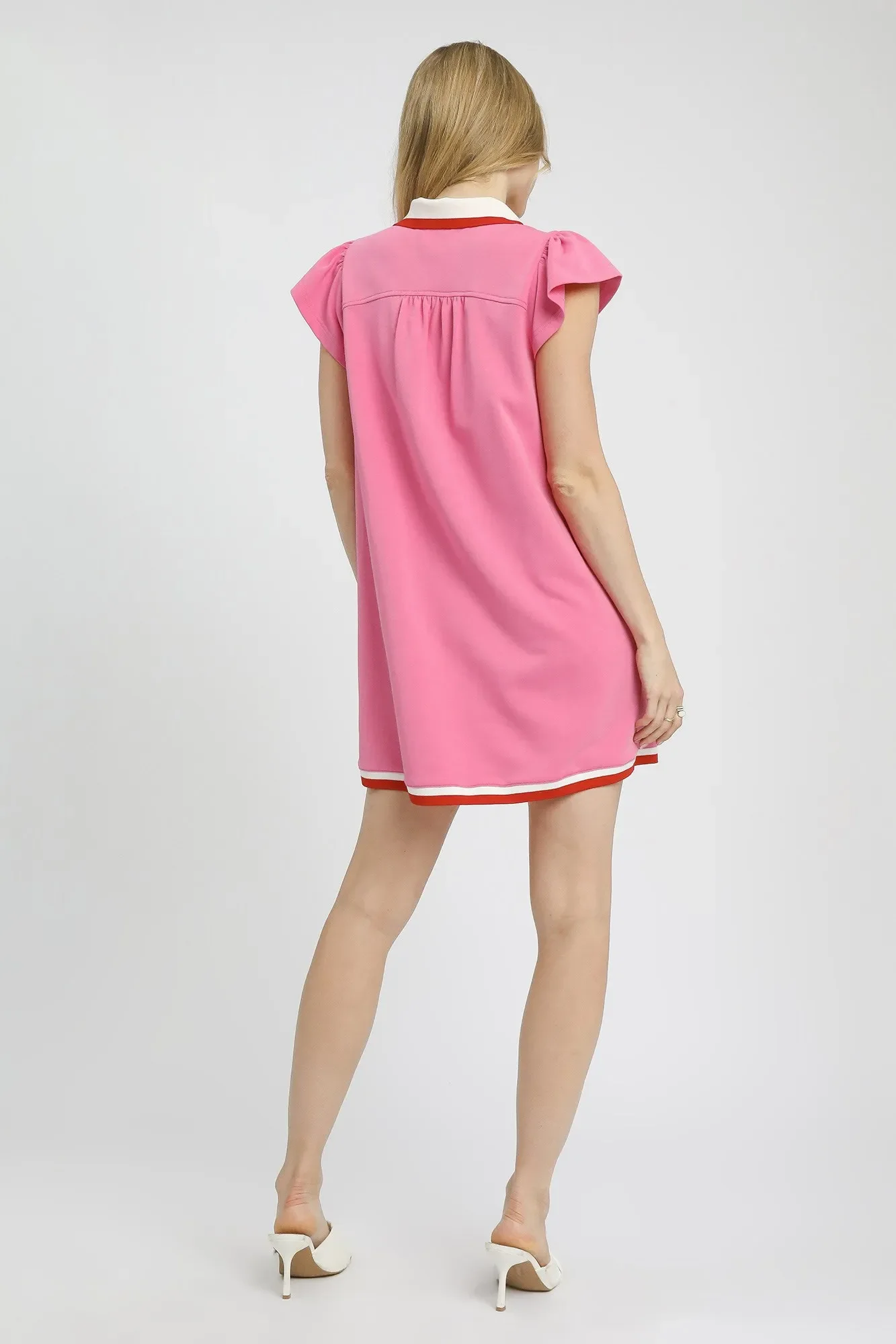 Umgee Contrast Trim Cap Sleeve Mini Dress - Image 4