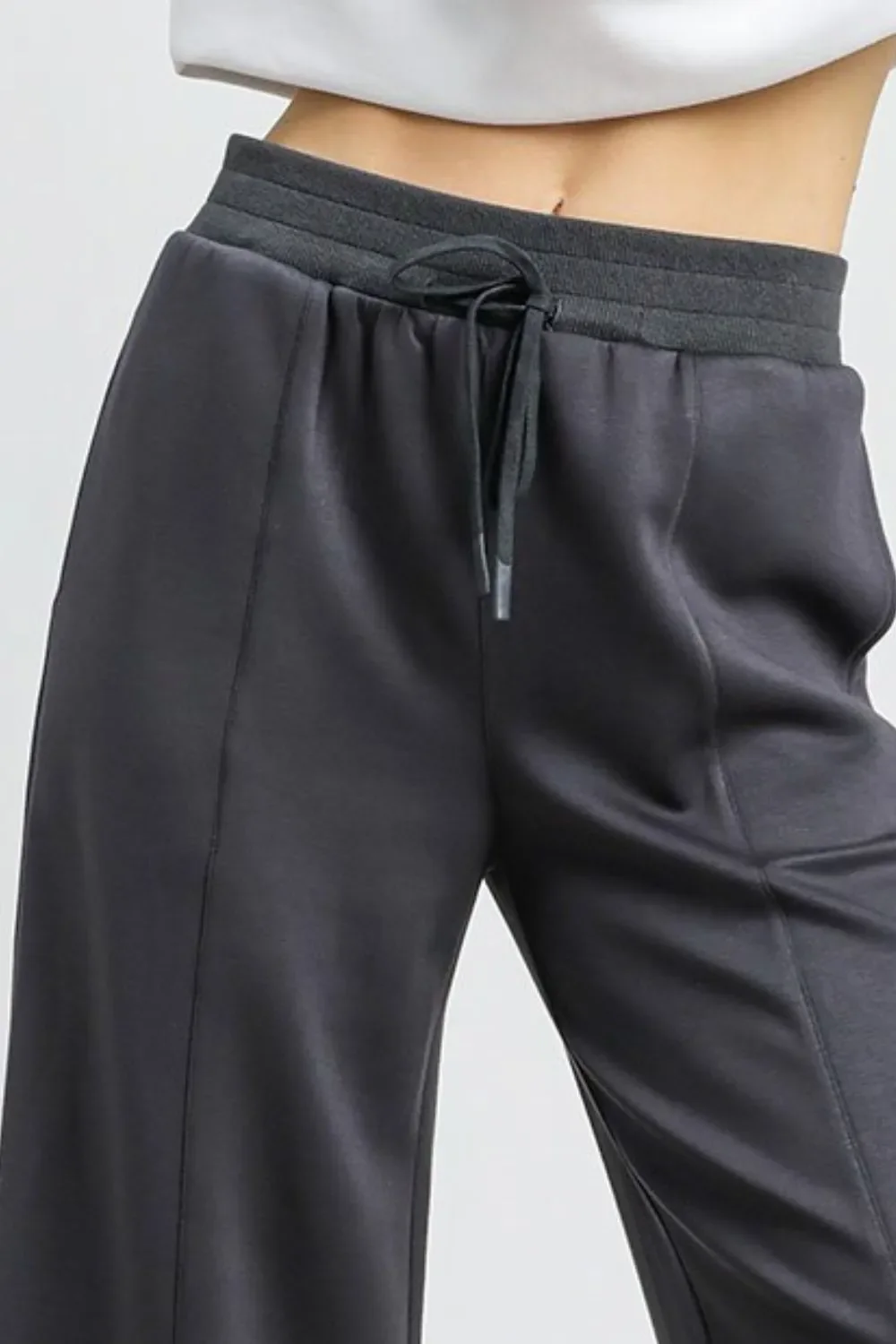 Umgee Drawstring Wide Leg Cropped Pants - Image 2