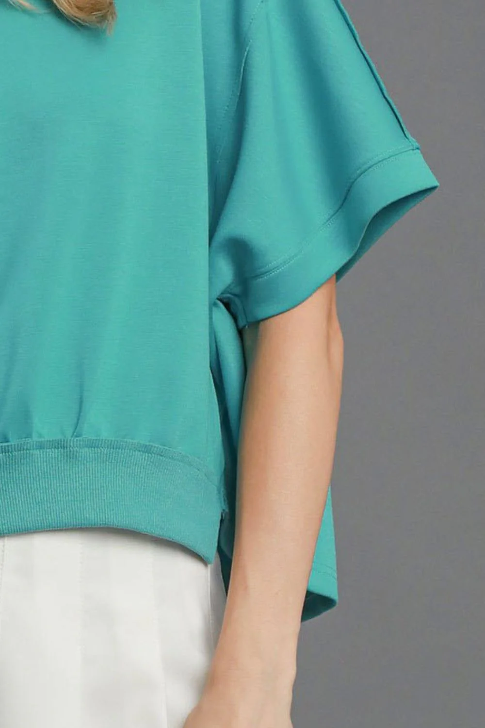 Umgee Full Size Lightweight Cropped Sweatshirt Plus Size - Image 3