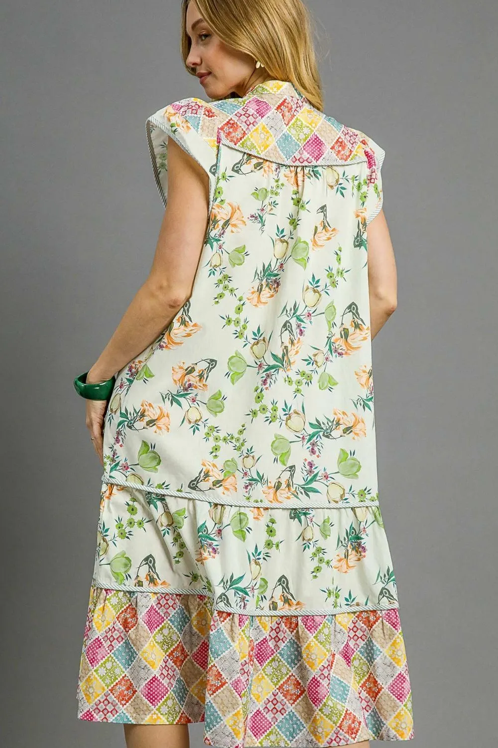 Umgee Patchwork Garden Midi Dress - Image 2