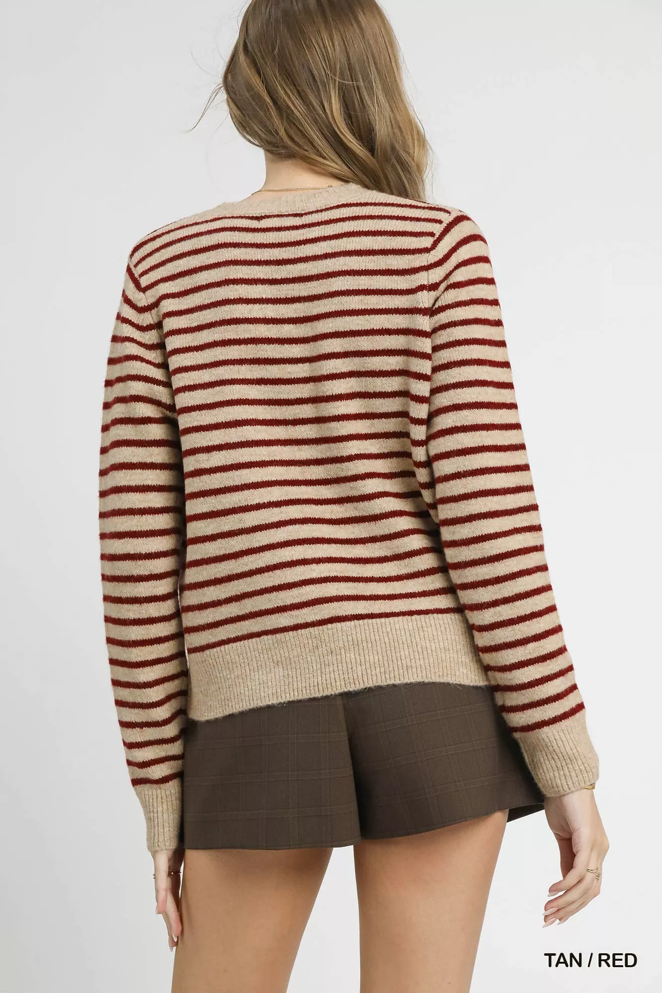 Umgee Striped Button-Up Knit Cardigan - Image 4