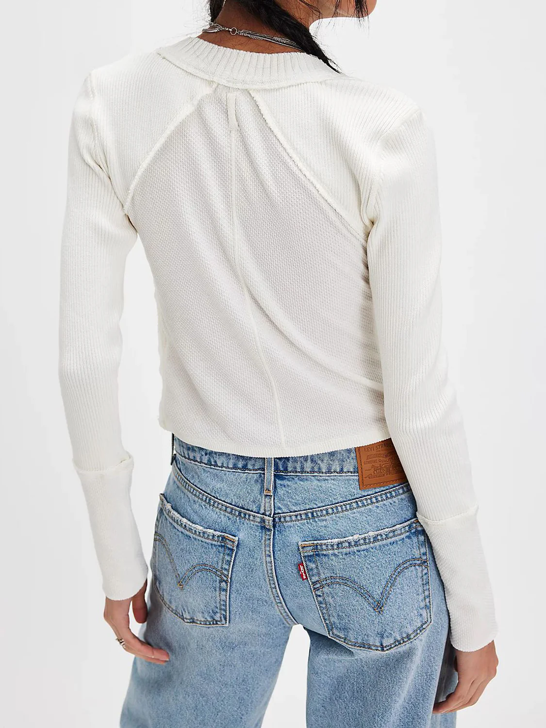 V-Neck Button Up Cropped Cardigan - Image 2