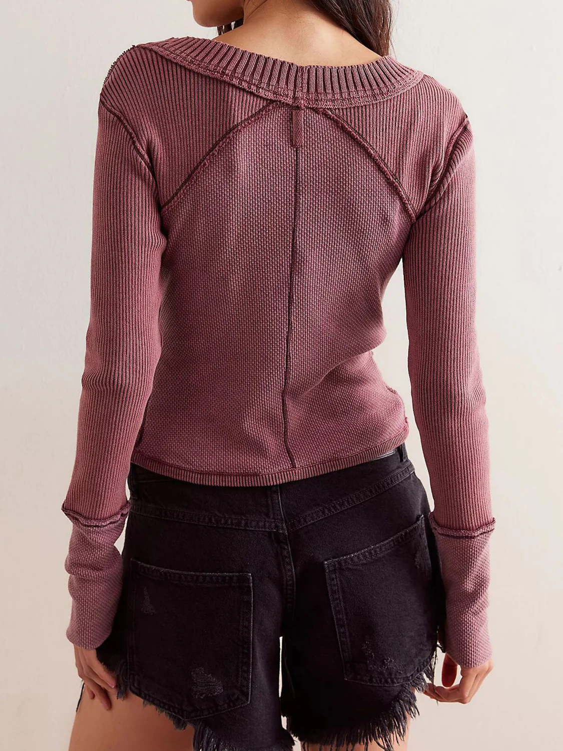 V-Neck Button Up Cropped Cardigan - Image 6