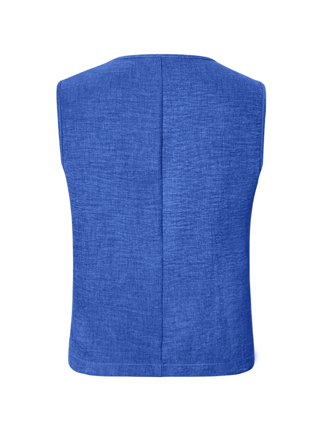V-Neck Button Up Vest Coat - Image 2