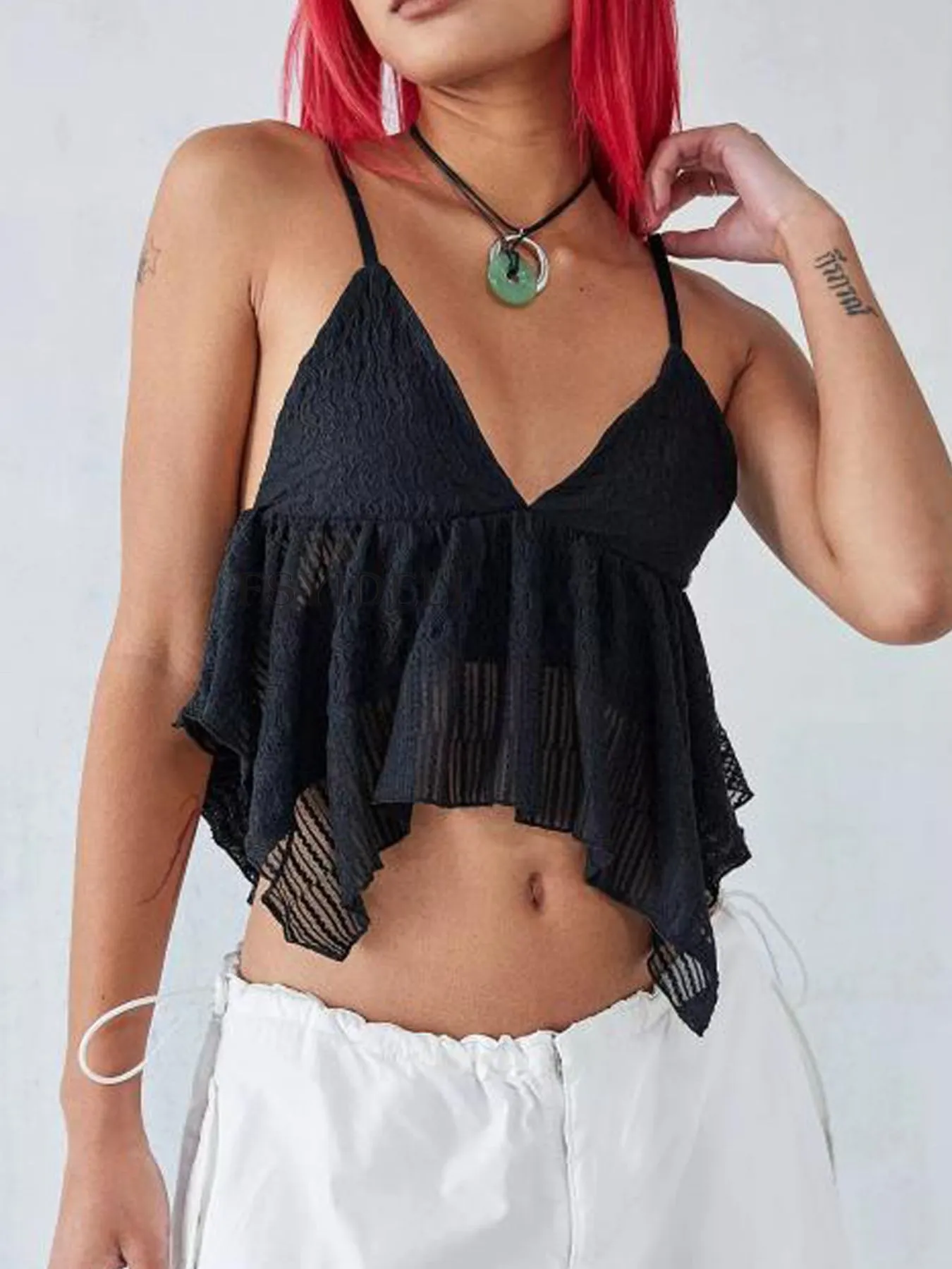 V-Neck Peplum Cami Top - Image 6
