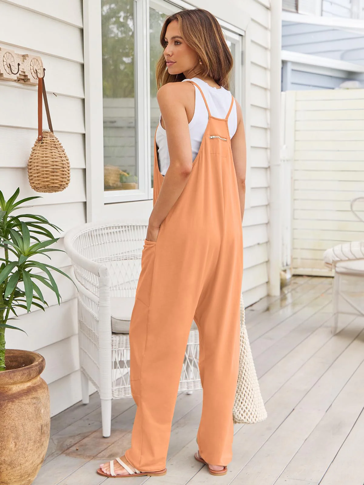 V-Neck Spaghetti Strap Jumpsuit - Image 20
