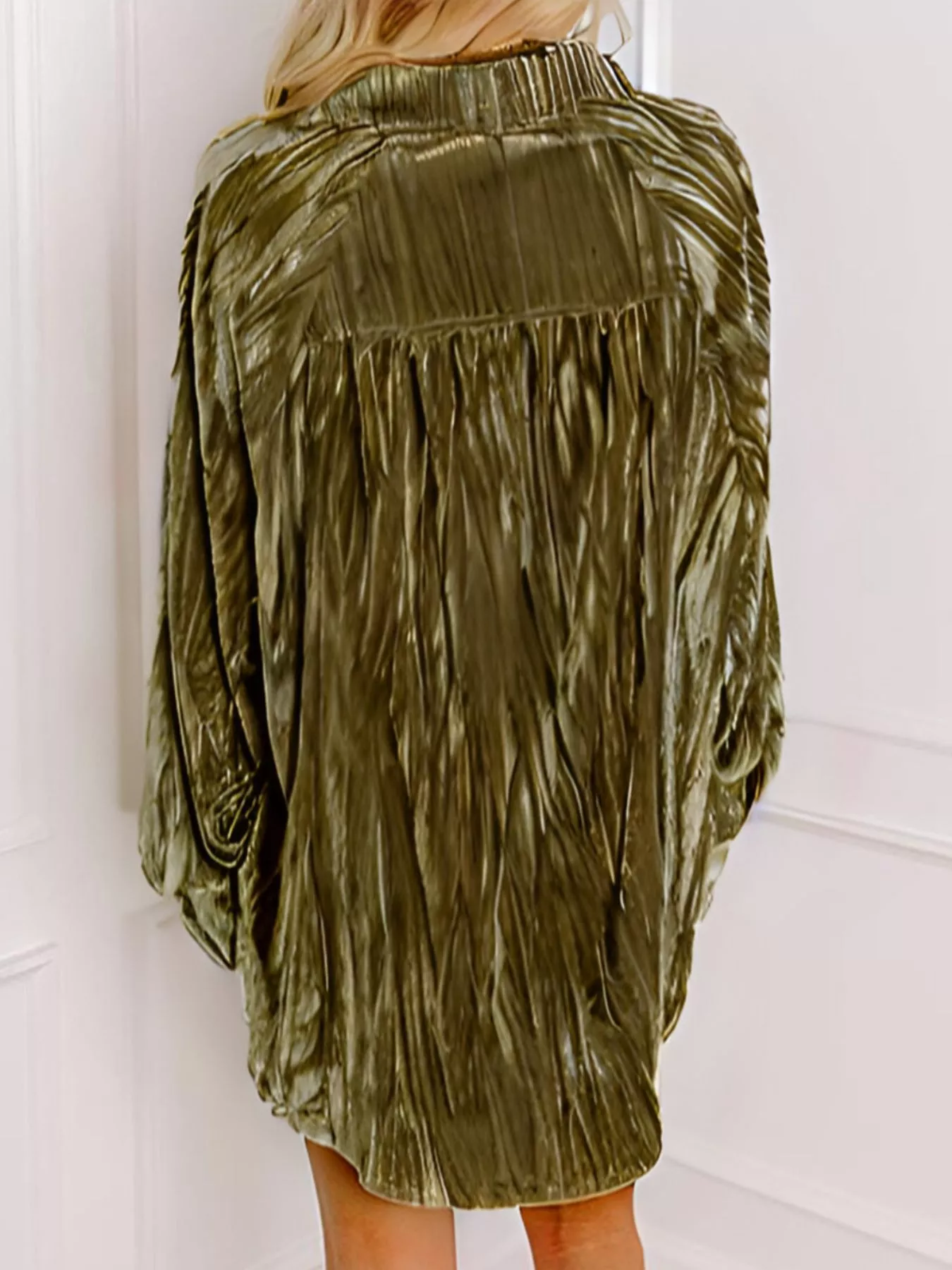 Velvet Button-Down Long Sleeve Shirt - Image 6