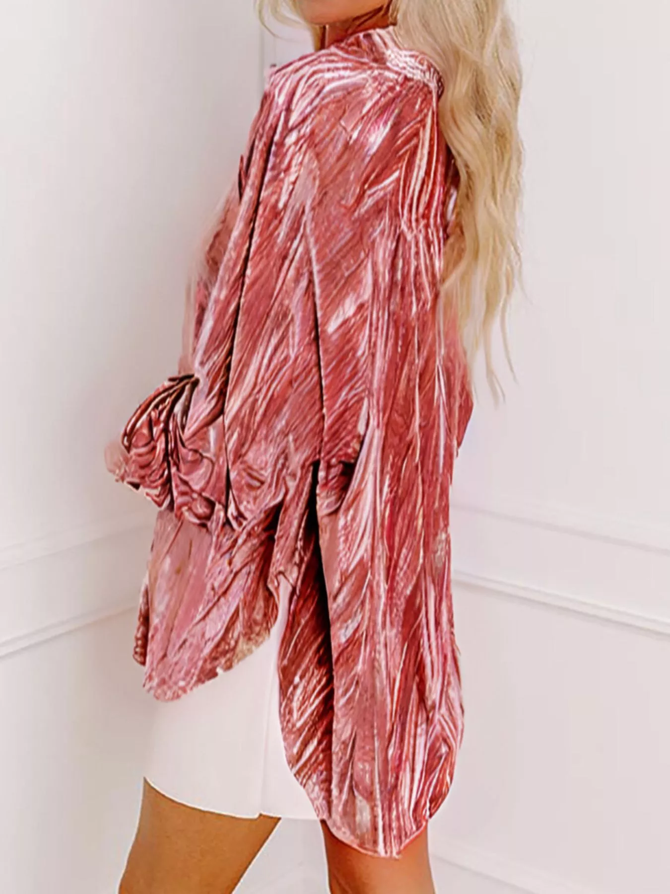 Velvet Button-Down Long Sleeve Shirt - Image 8
