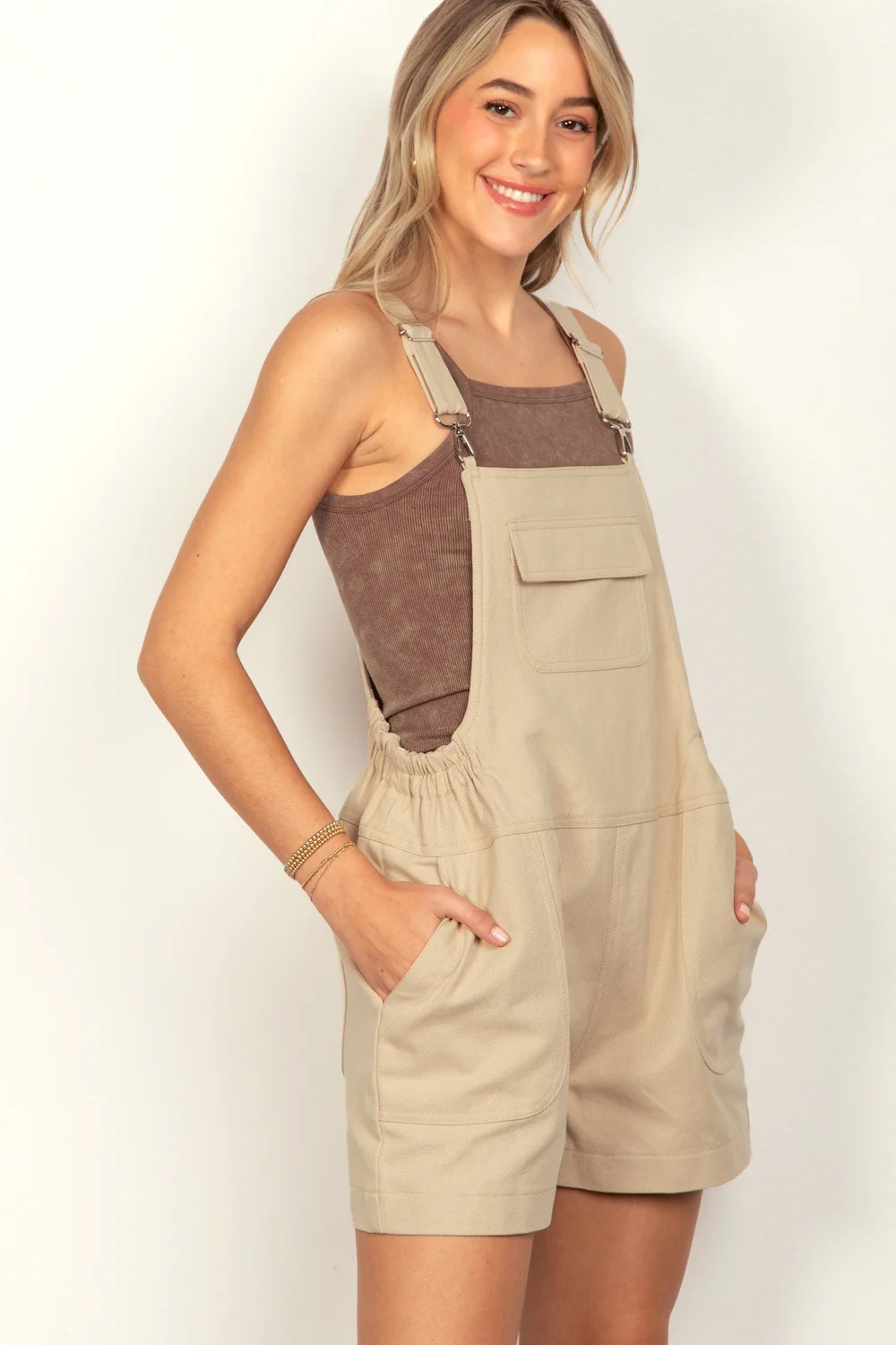VERY J Adjustable Suspender Overalls with Pockets - Image 3