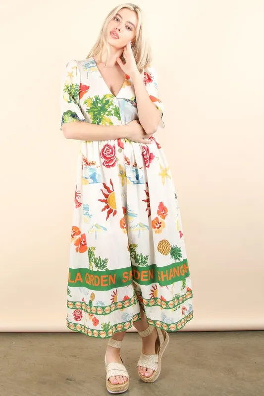 VERY J Button Down Printed Midi Dress - Image 4