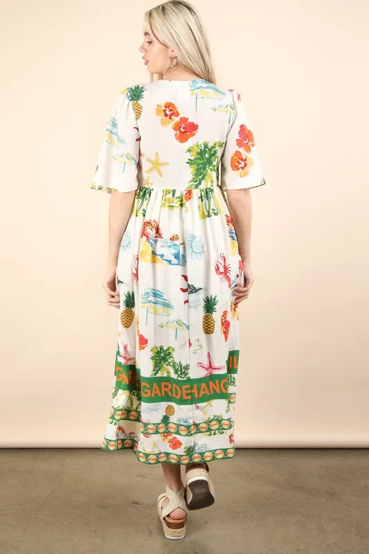 VERY J Button Down Printed Midi Dress - Image 7