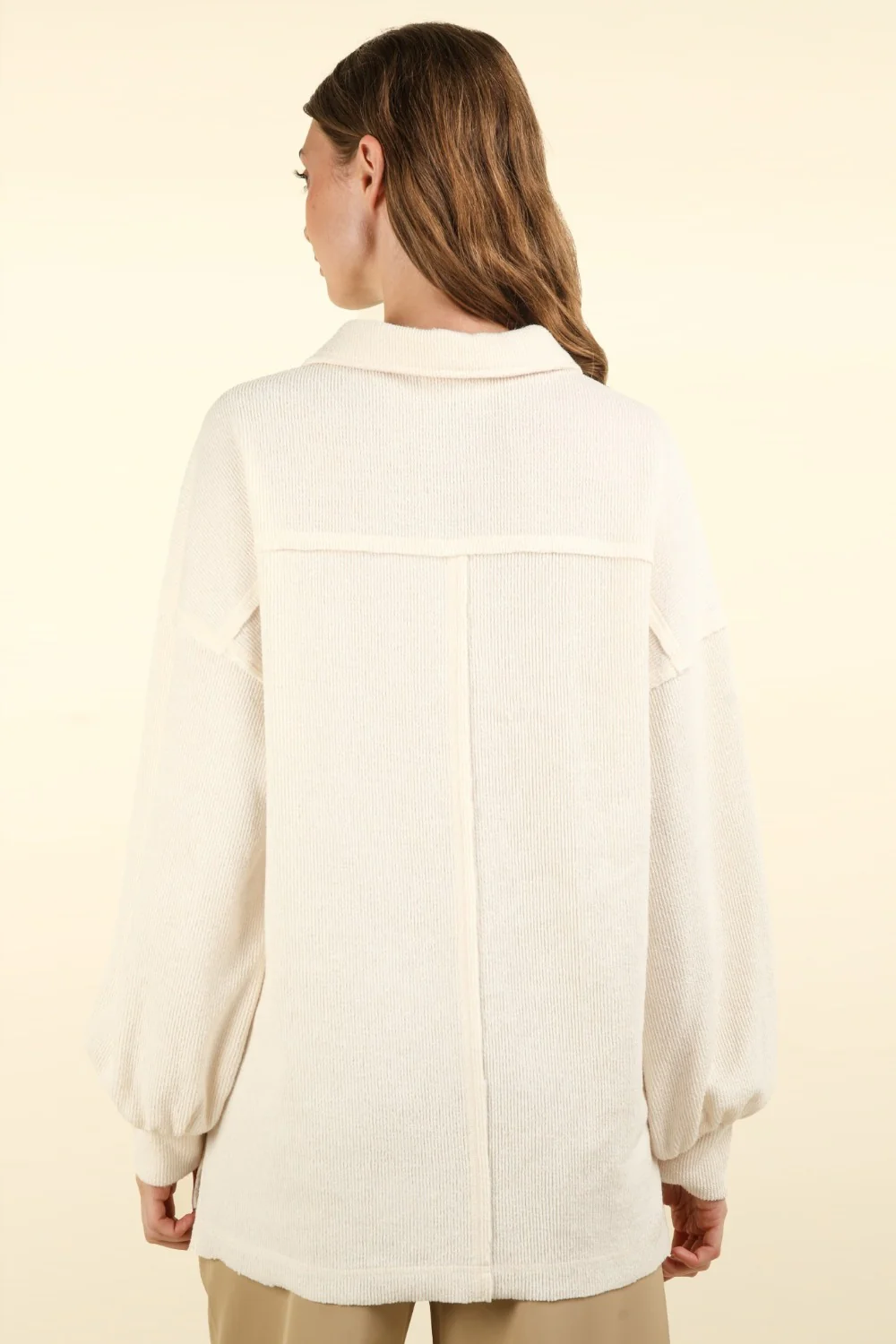 VERY J Collared Half Button Knit Top with Pockets - Image 2