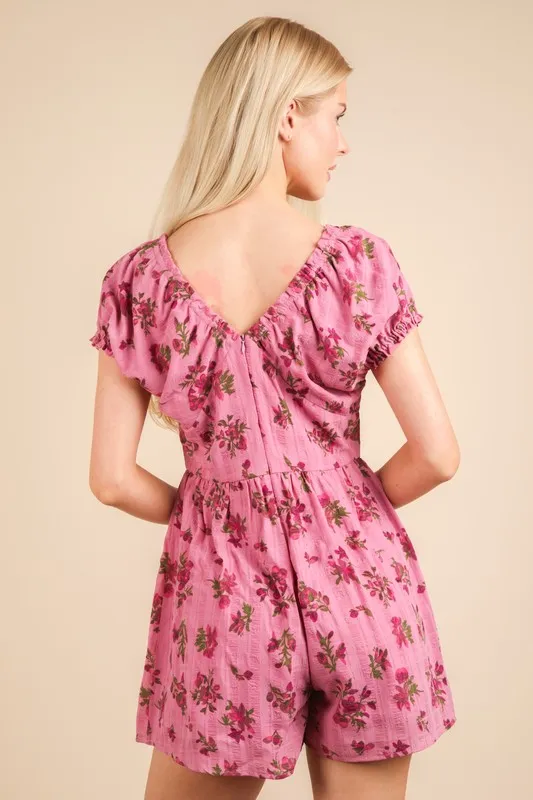 VERY J Floral Printed Ruffle Romper - Image 3