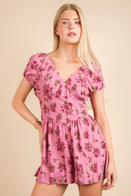 VERY J Floral Printed Ruffle Romper - Image 4