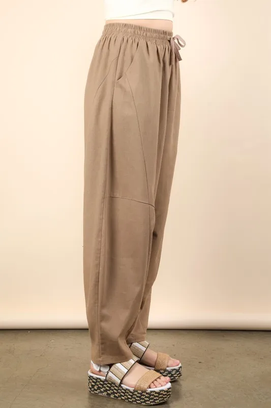 VERY J Solid Barrel Comfy Woven Pants - Image 4