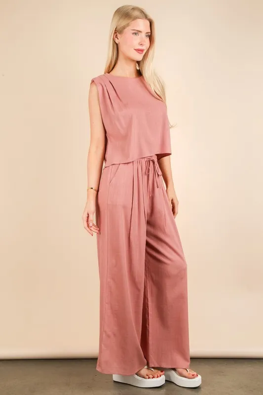 VERY J Solid Woven Top & Pants Set - Image 2