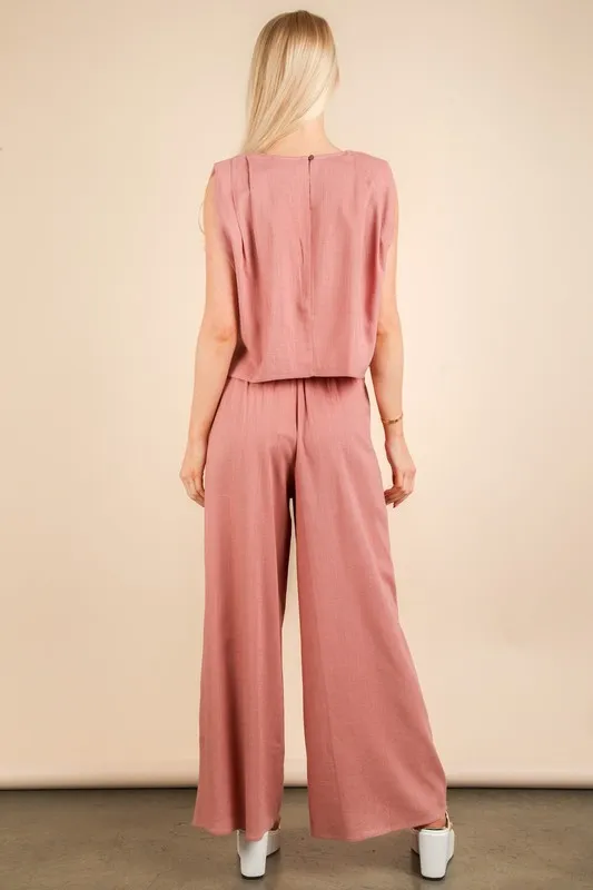 VERY J Solid Woven Top & Pants Set - Image 3