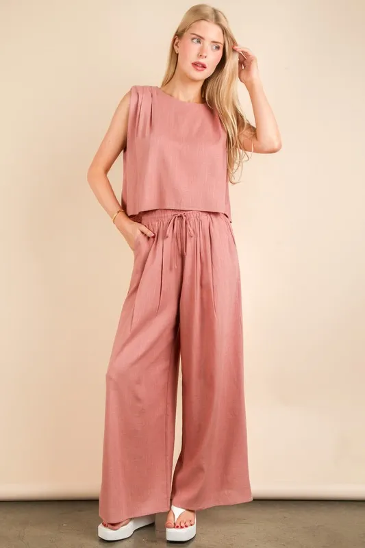 VERY J Solid Woven Top & Pants Set - Image 4