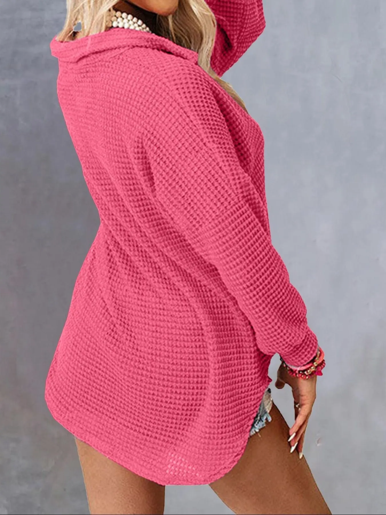 Waffle Knit Button-Down Shirt - Image 13