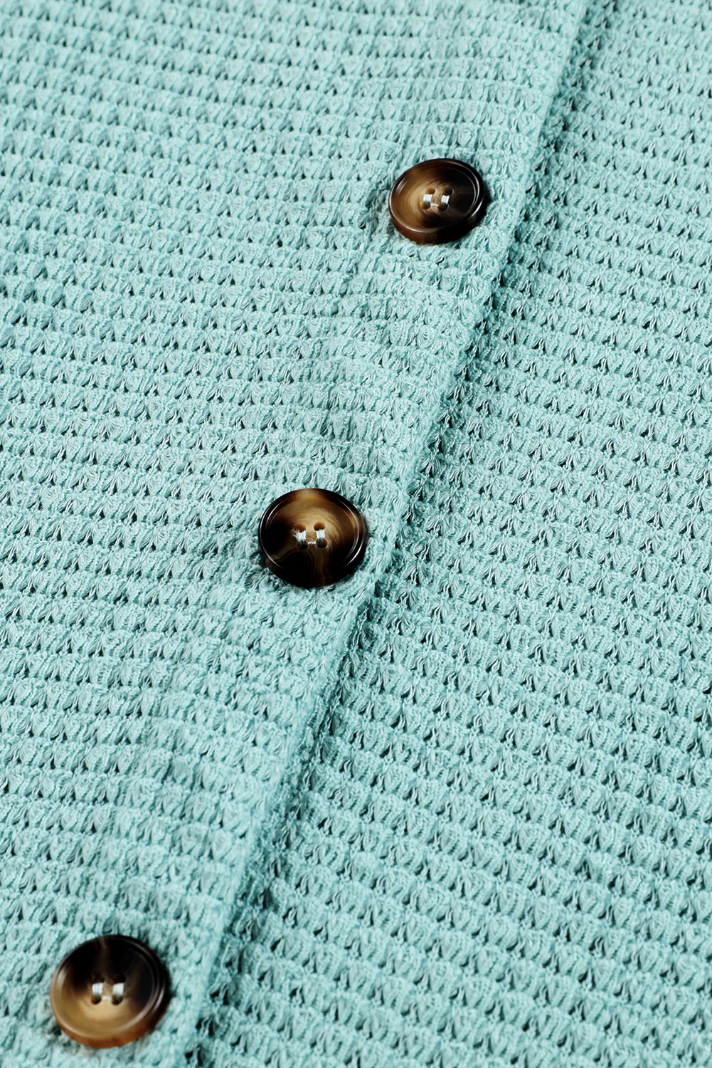 Waffle-Knit Collared Neck Long Sleeve Shirt - Image 28