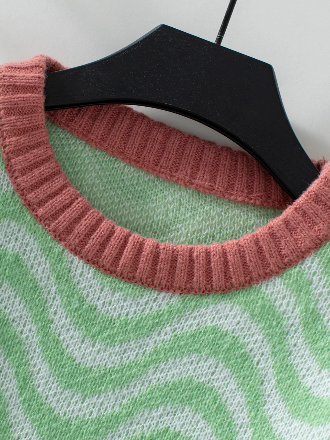 Wavy Striped Round Neck Sweater - Image 7