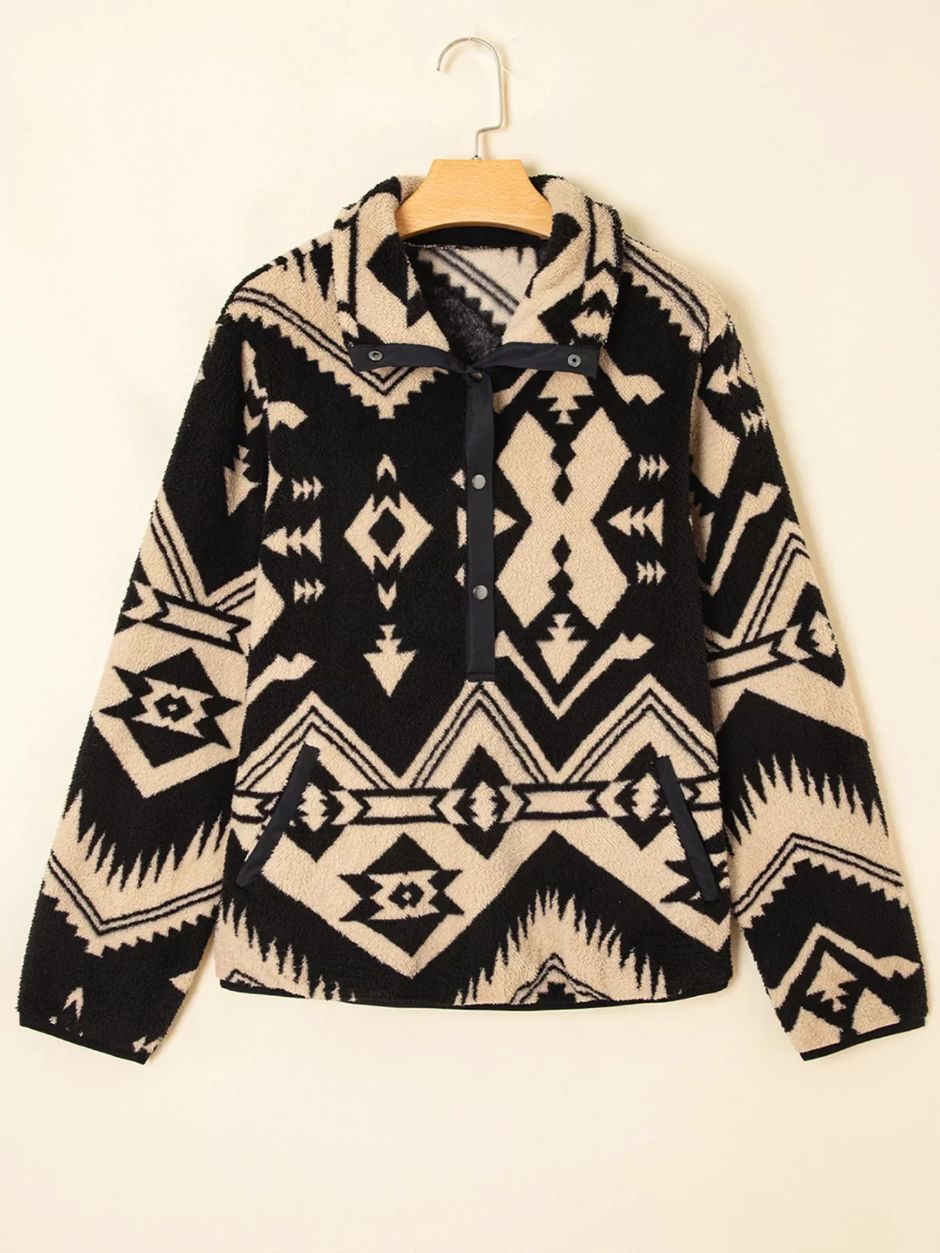 Western Aztec Half Zip Plush Sweatshirt - Image 12