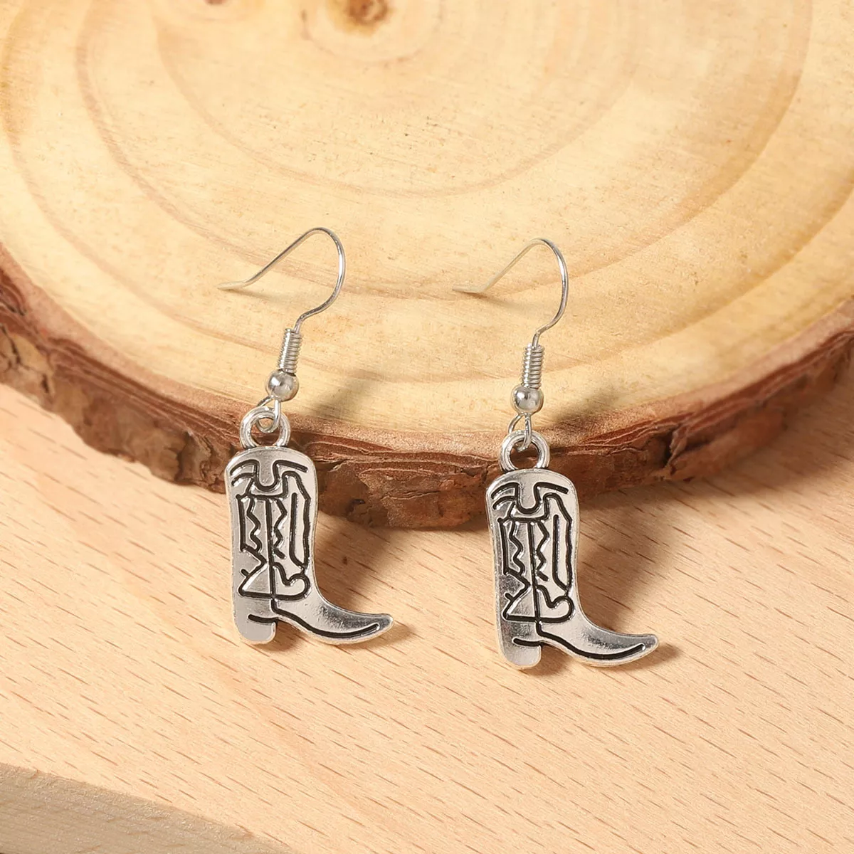 Western Cowboy Boot Dangle Earrings - Image 3