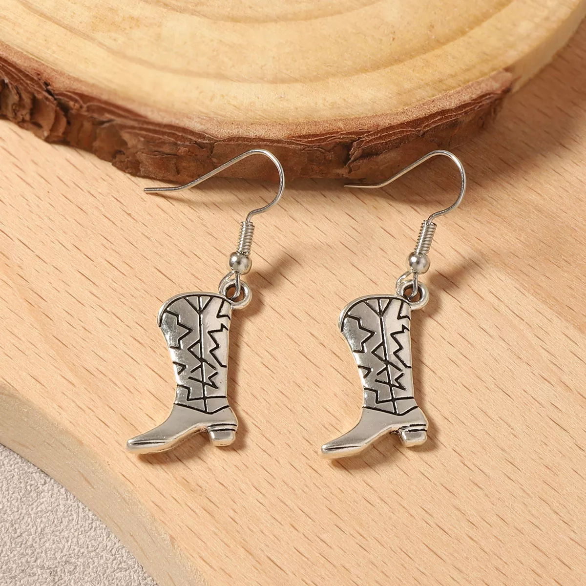 Western Cowboy Boot Dangle Earrings - Image 5