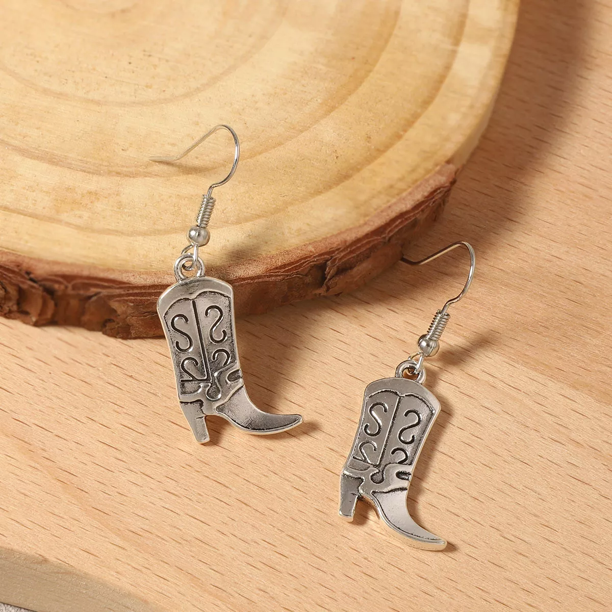 Western Cowboy Boot Dangle Earrings - Image 6