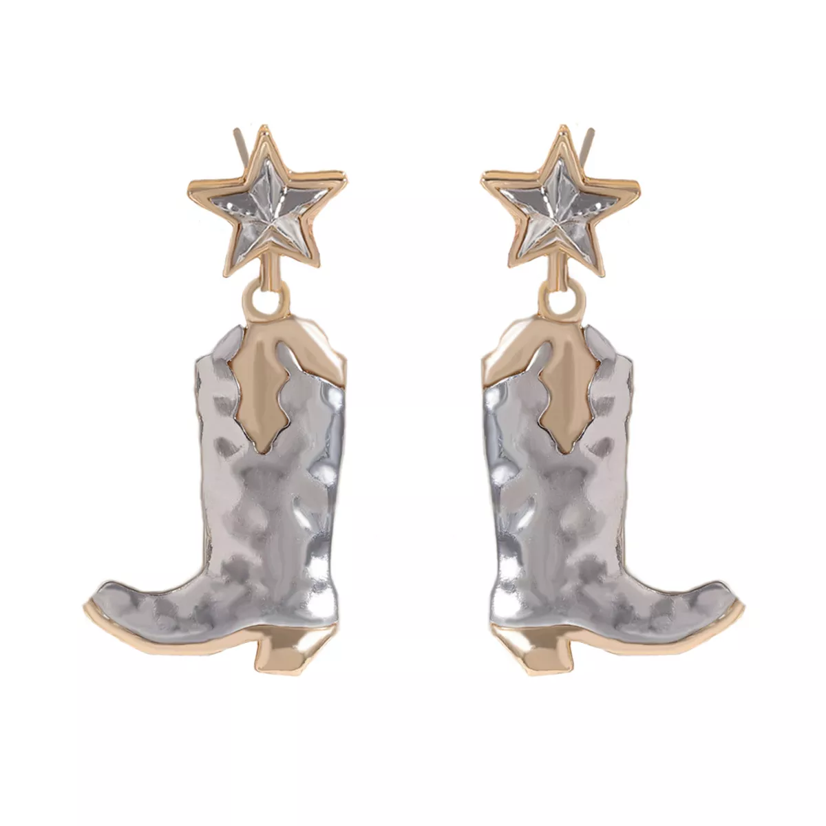 Western Cowboy Boot Star Dangle Earrings - Image 5