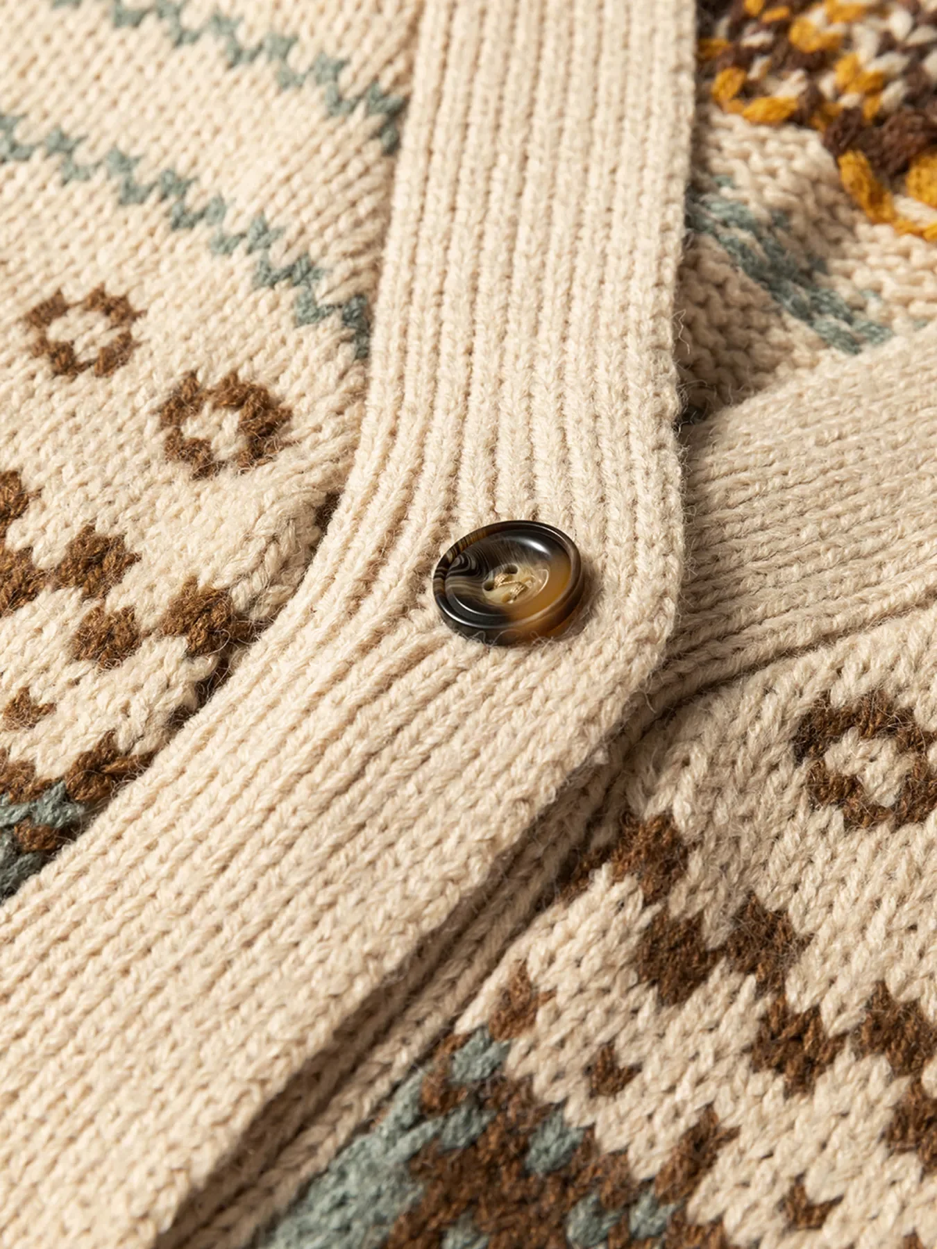 Western Pattern Knitted Button V Neck Cardigan Sweater - Image 8