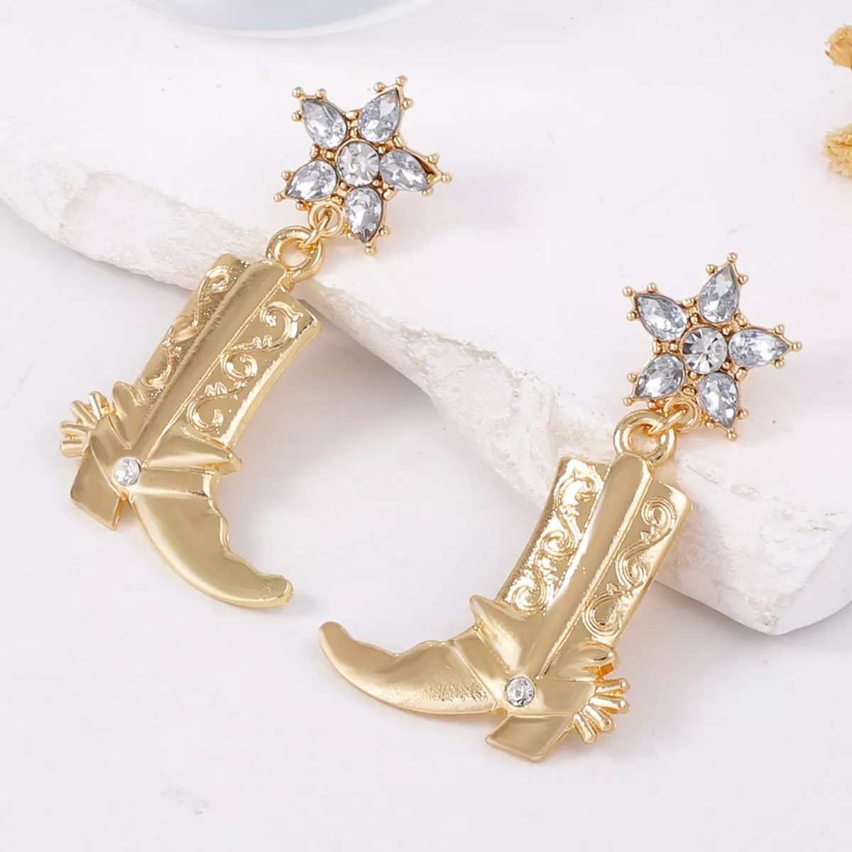 Western Style Boot Dangle Earrings