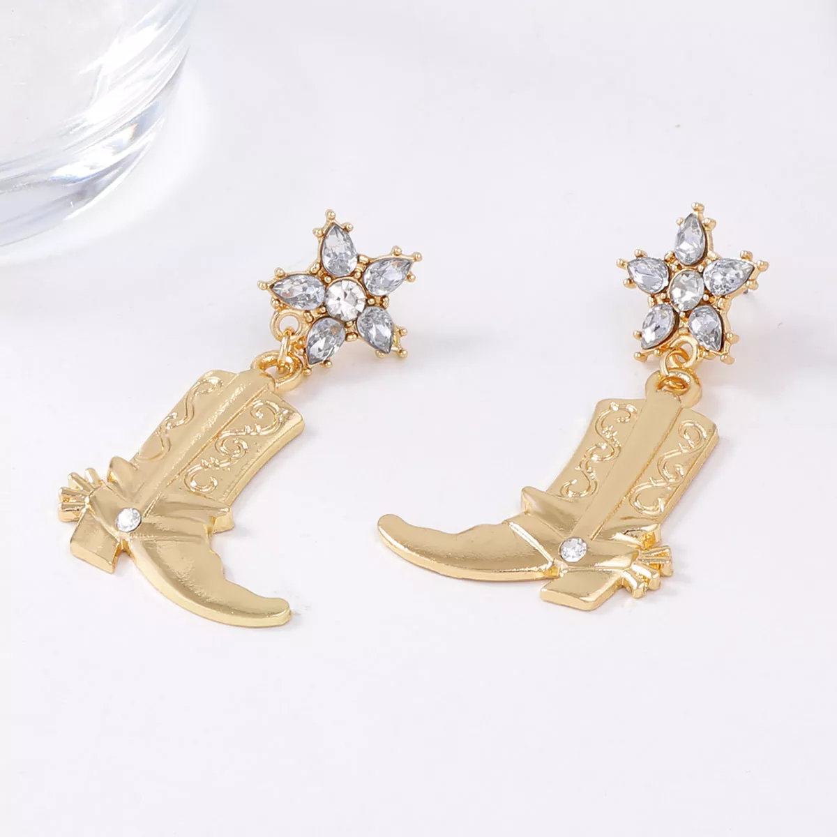 Western Style Boot Dangle Earrings - Image 2