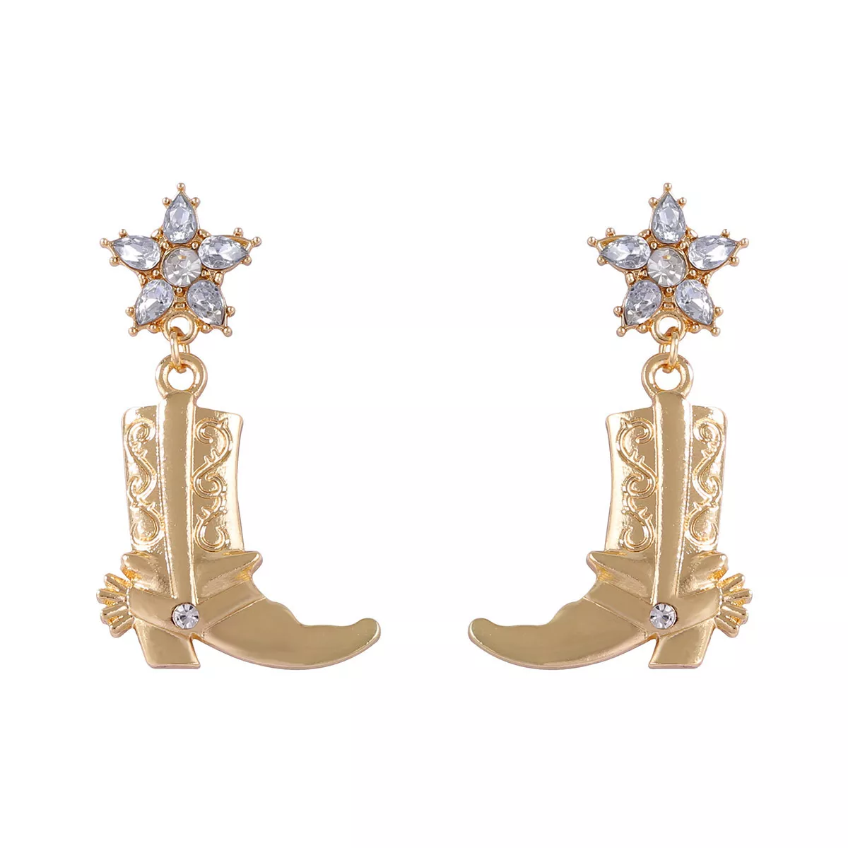 Western Style Boot Dangle Earrings - Image 4