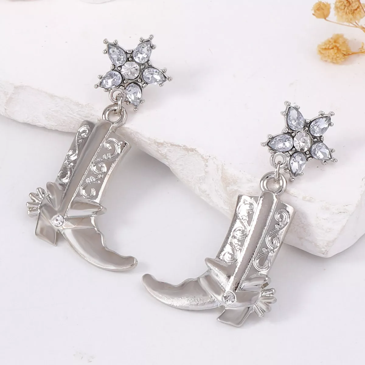 Western Style Boot Dangle Earrings - Image 5