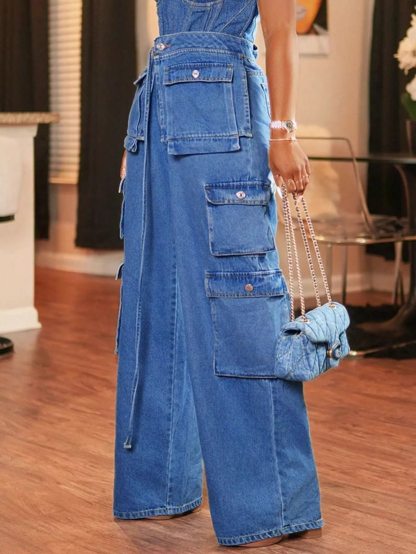 Wide Leg Cargo Jeans - Image 4