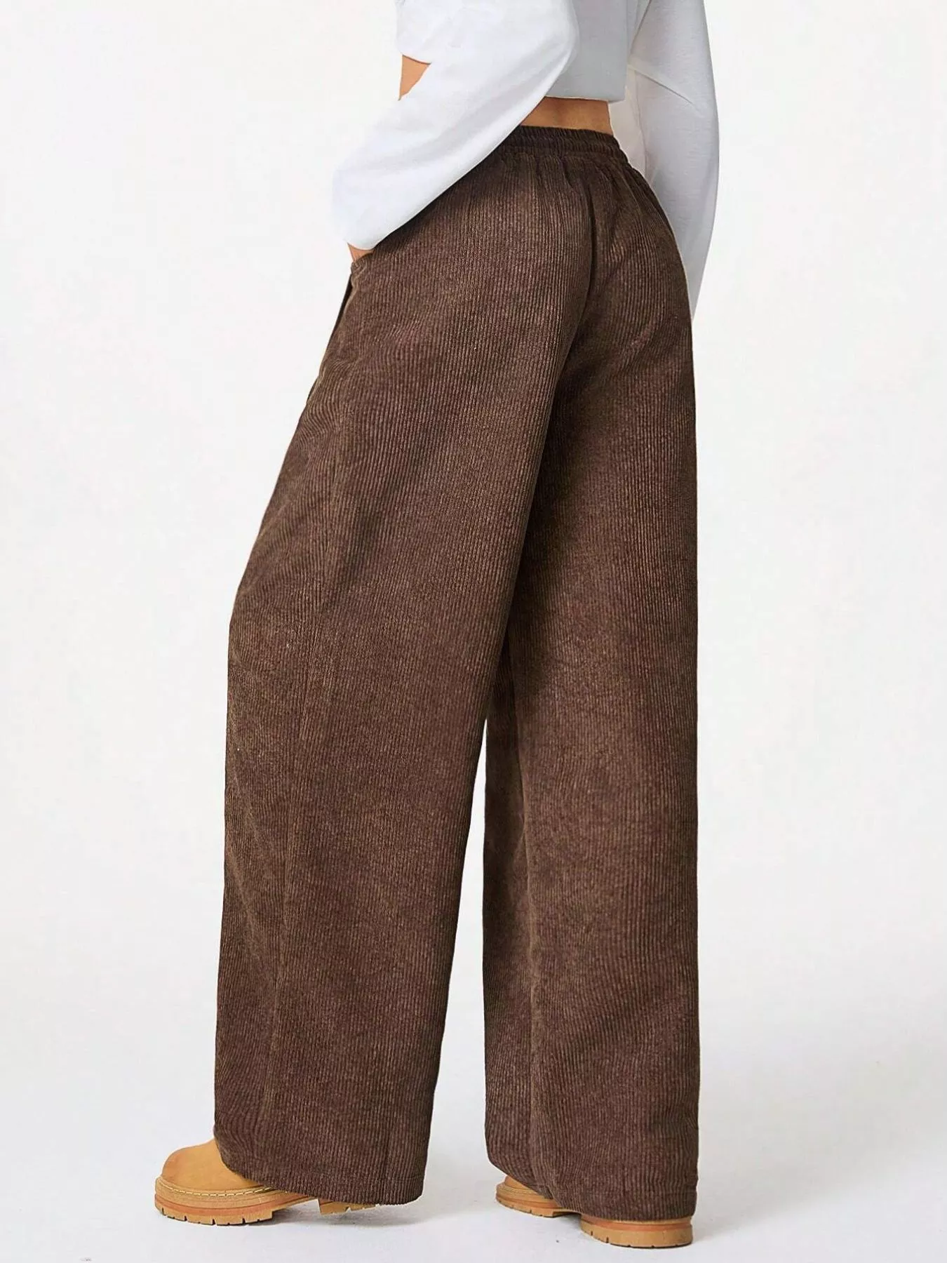 Wide Leg Corduroy Drawstring Pants - Image 12