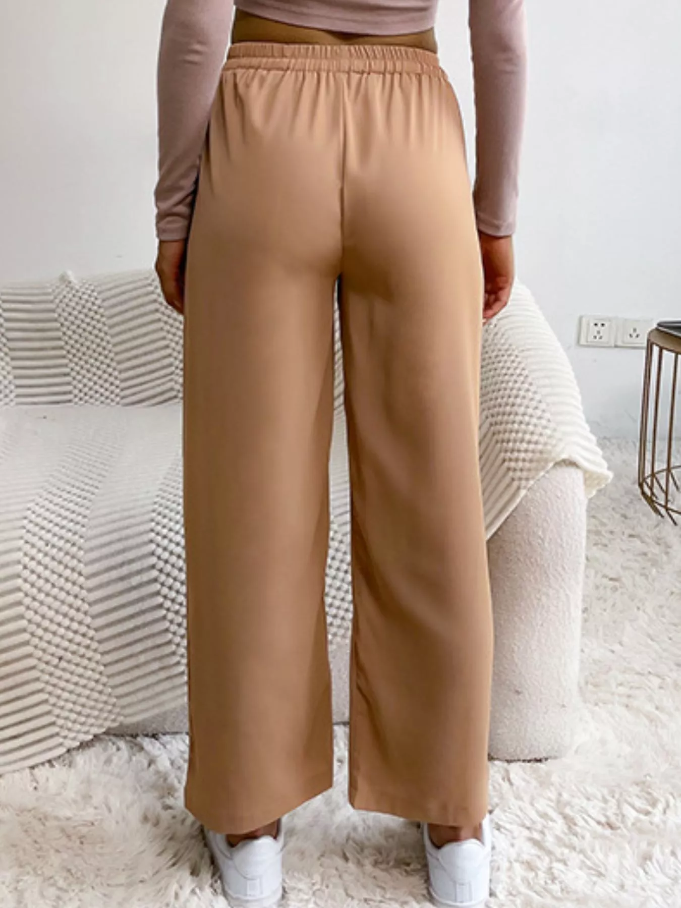 Wide Leg Drawstring Casual Pants - Image 5