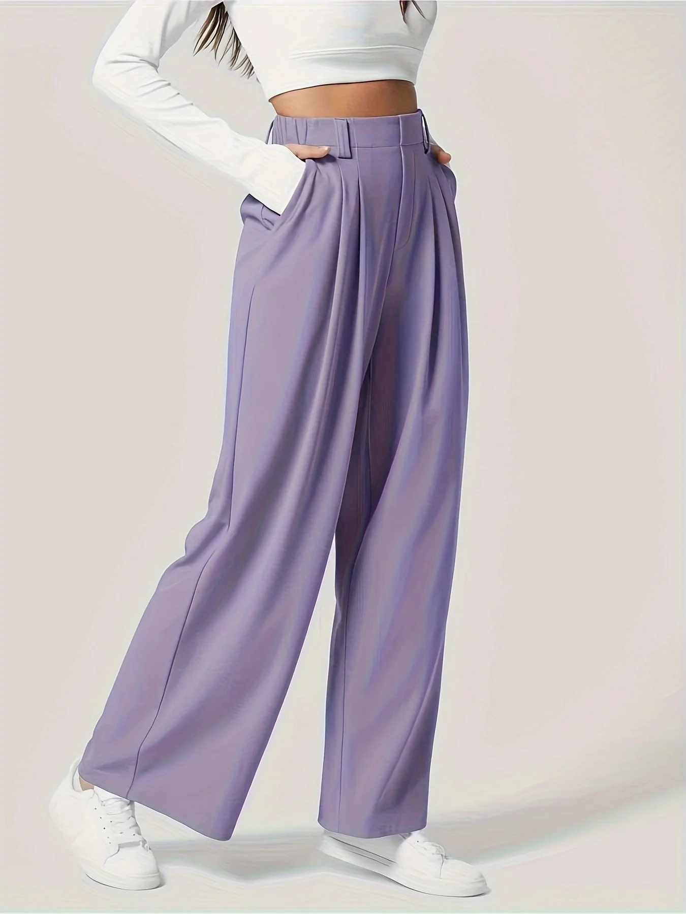 Wide Leg Pants with Pockets - Image 5