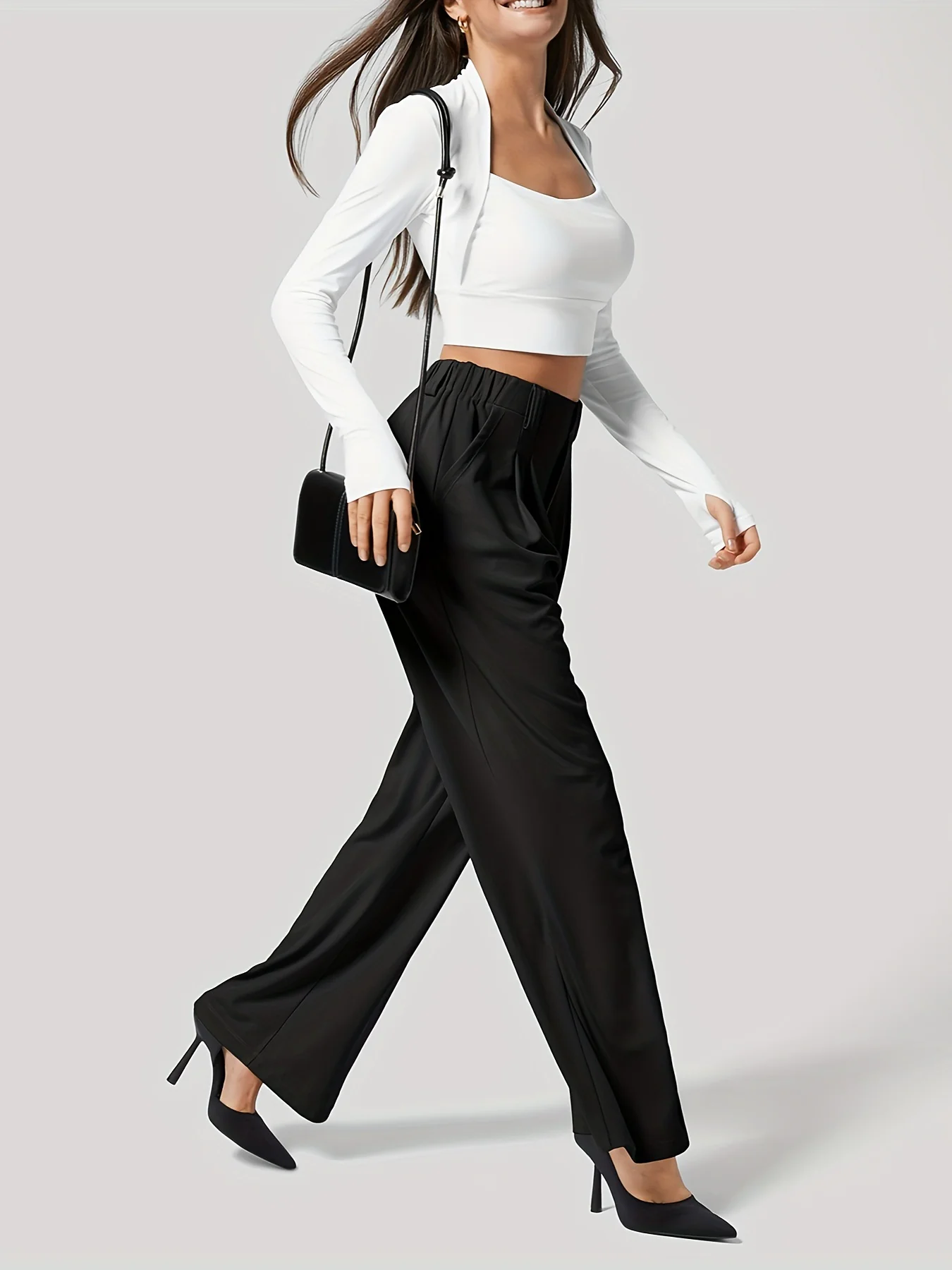 Wide Leg Pants with Pockets - Image 8