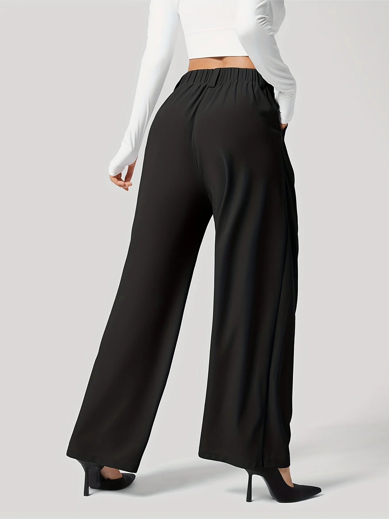 Wide Leg Pants with Pockets - Image 9