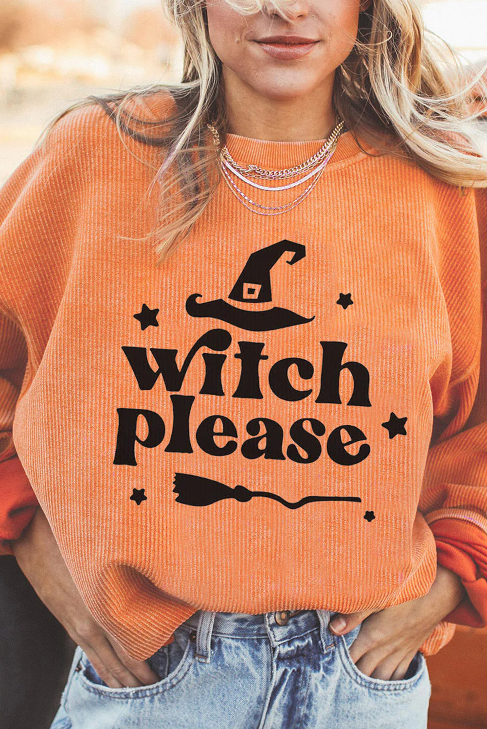 WITCH PLEASE Graphic Dropped Shoulder Sweatshirt - Image 2