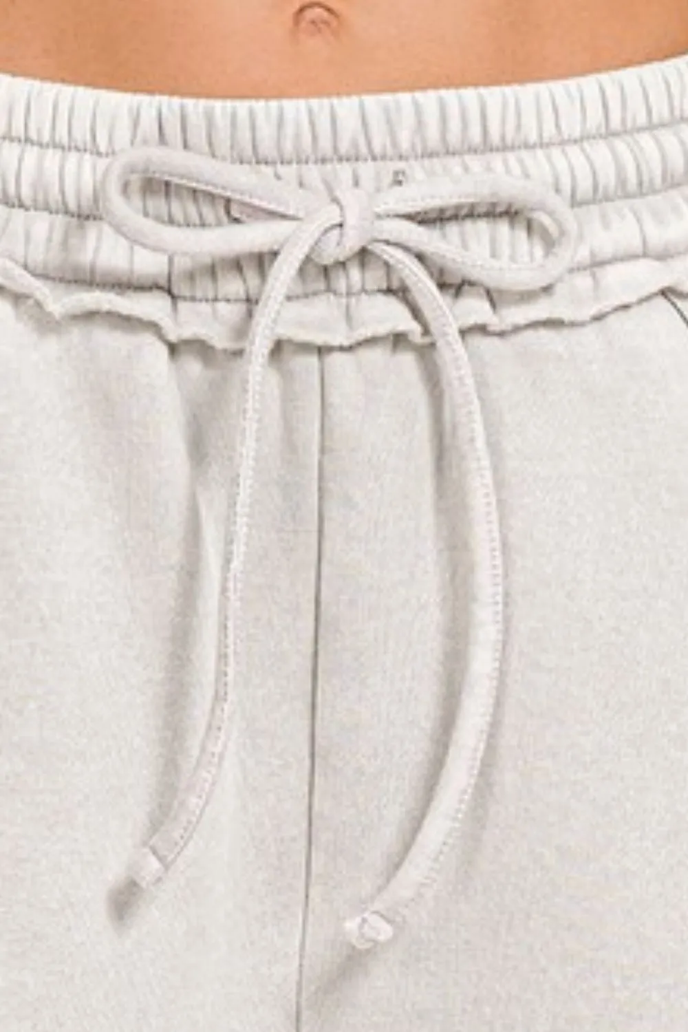 Zenana Acid Wash Fleece Drawstring Shorts With Pockets - Image 3