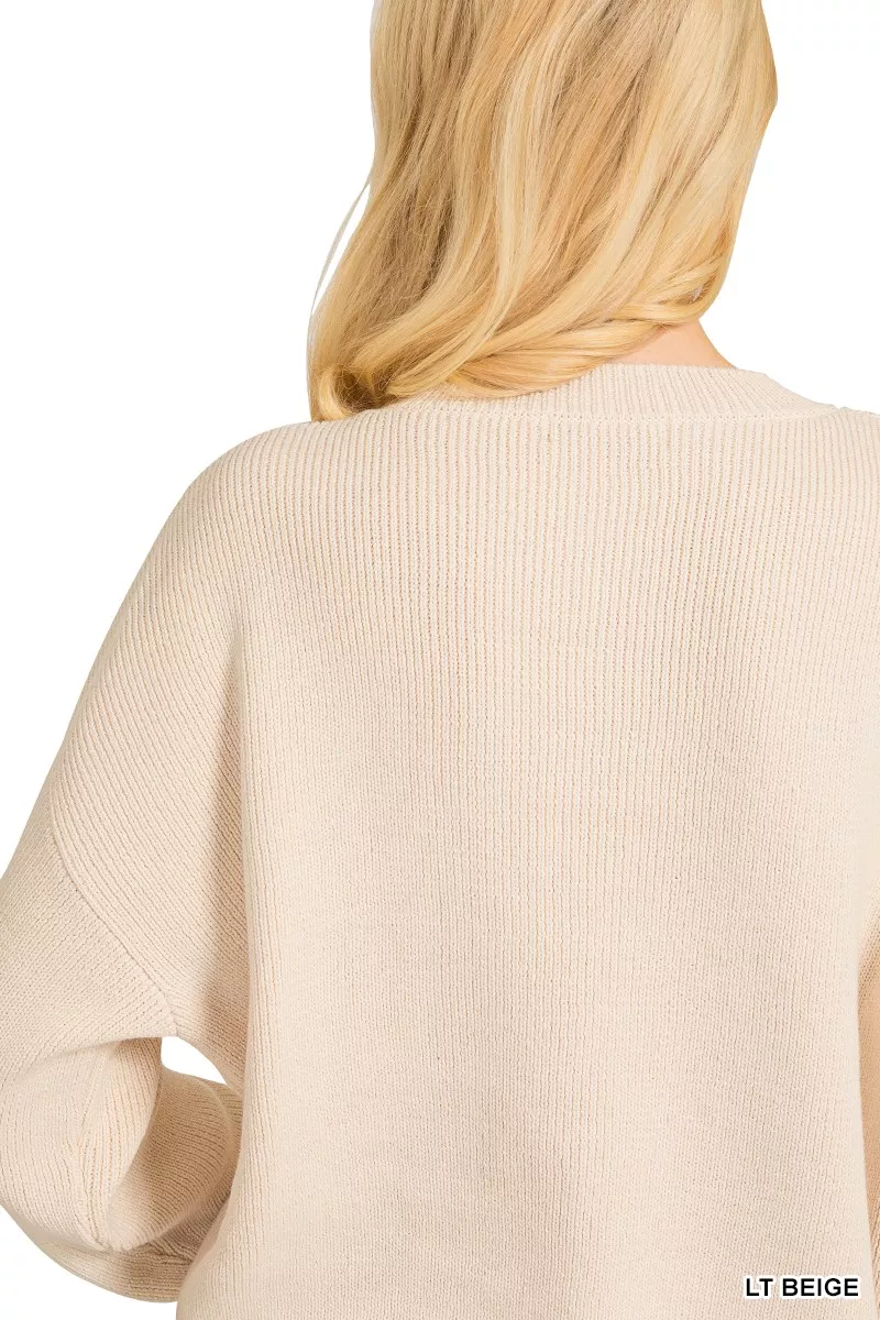 Zenana American Flag Crew Neck Sweater - Image 4