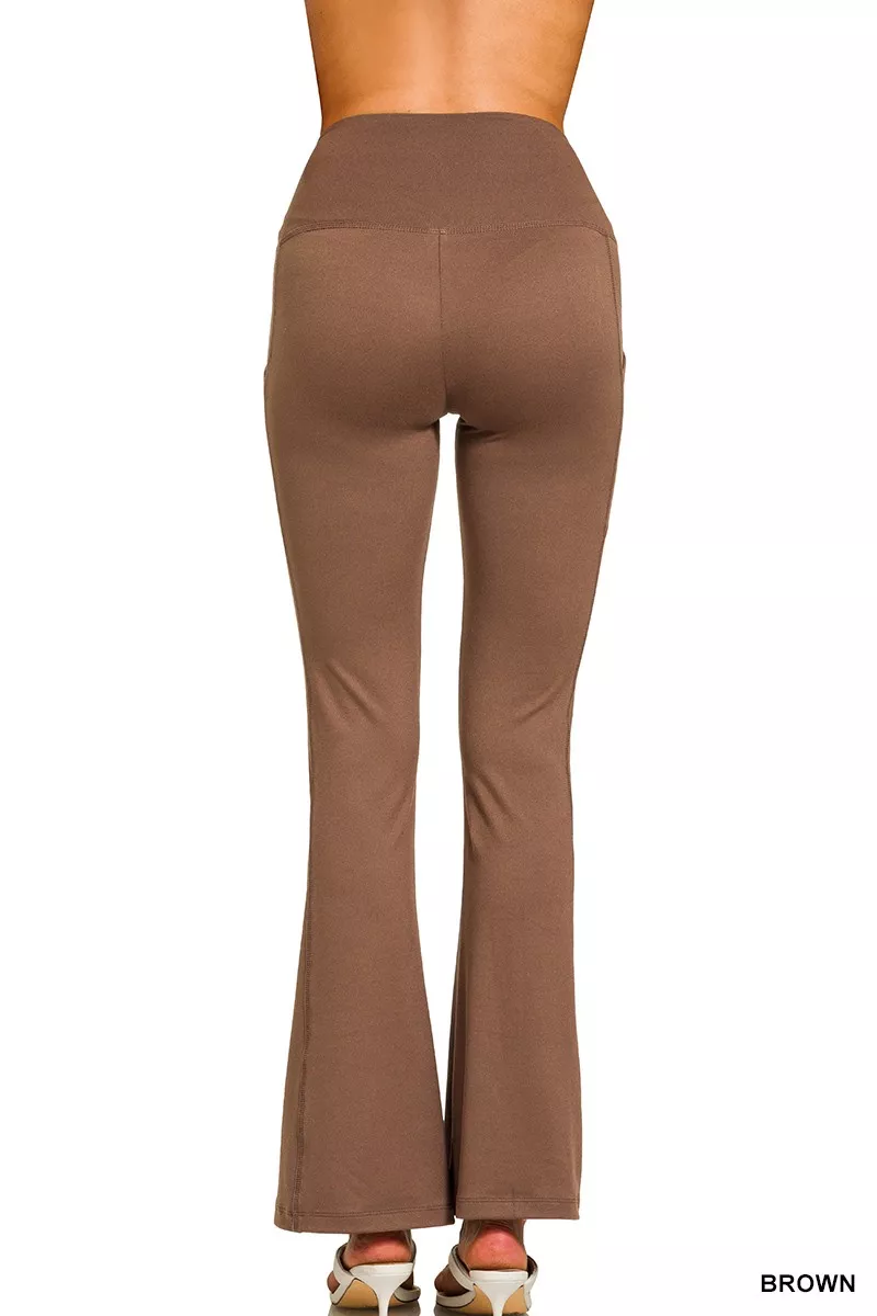 Zenana Brushed Dty Microfiber Flare Pants - Image 4