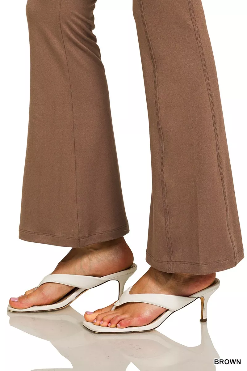 Zenana Brushed Dty Microfiber Flare Pants - Image 5