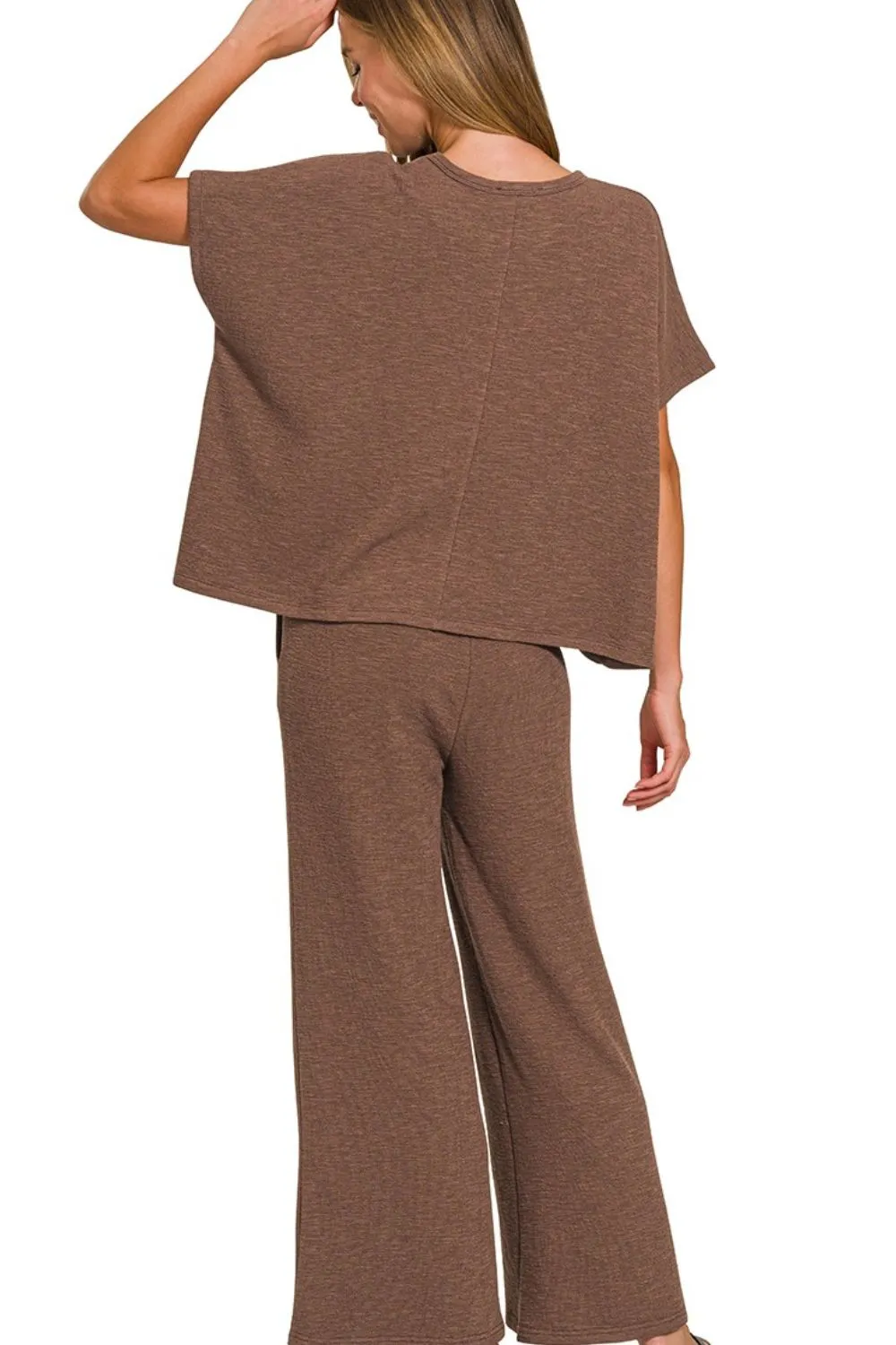 Zenana Cotton Slub Top & Pants Set - Image 3