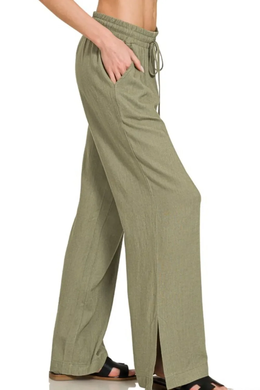 Zenana Linen Drawstring Pants - Image 2