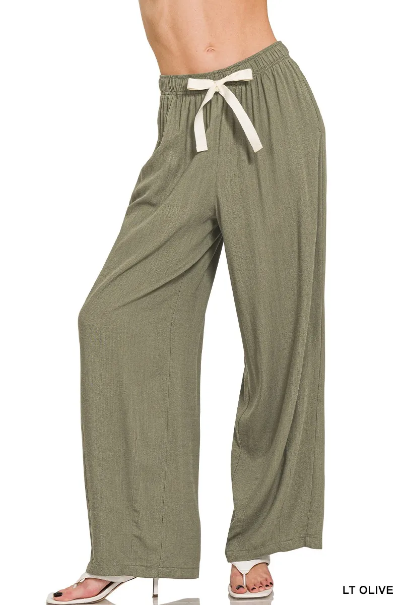 Zenana Linen Drawstring Pants - Image 2